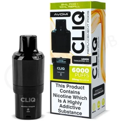 Lemon Tangerine Ice Avomi Cliq 6000 Puff Refill Pack