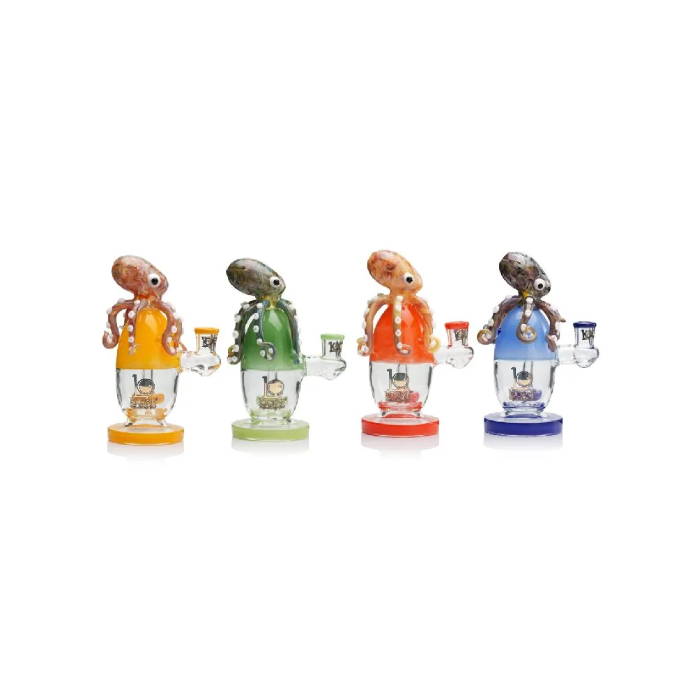 Lookah 7.5” Cute Unique Percolator Octopus Glass Bong (WPC1224YL)