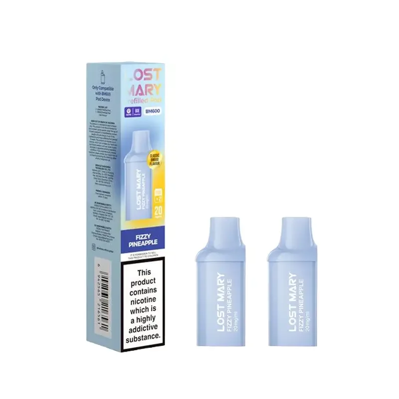 Lost Mary BM600 Fizzy Pineapple Prefilled Vape Pods 20mg - 2PK