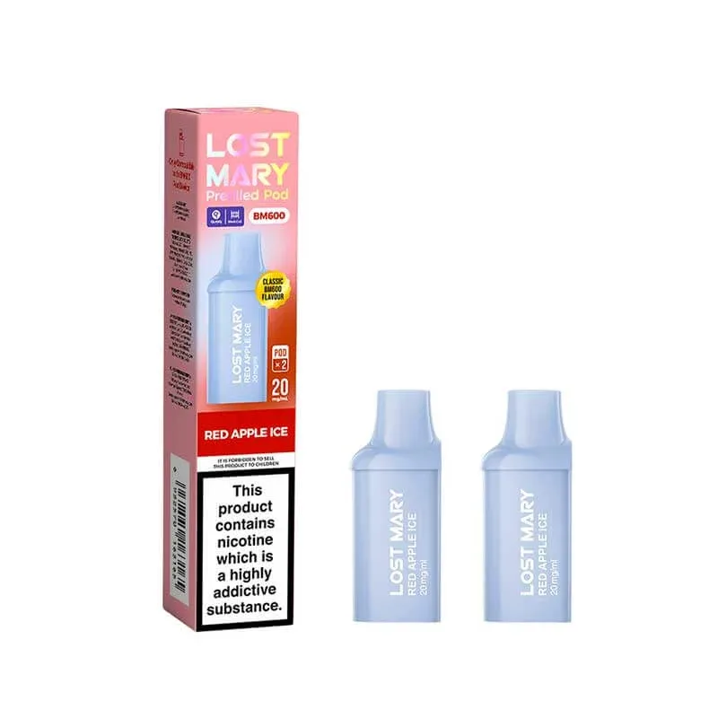 Lost Mary BM600 Red Apple Ice Prefilled Vape Pods 20mg - 2PK