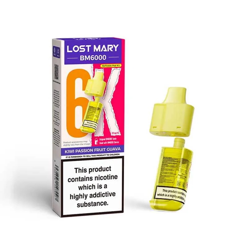 Lost Mary BM6000 Kiwi Passionfruit Guava Prefilled Vape Pods - 20mg