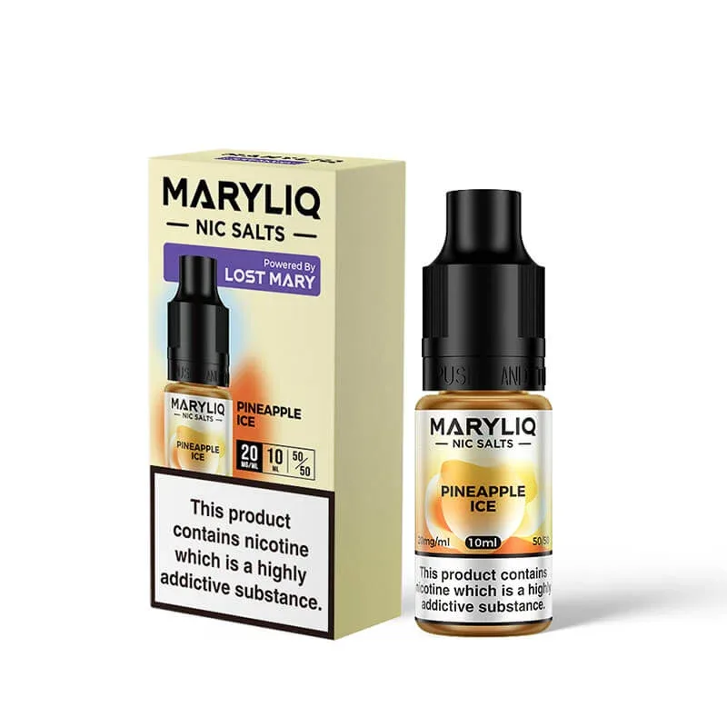 Lost Mary Maryliq Pineapple Ice 10ml Nic Salt E-Liquid - Image 2