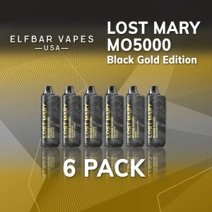 Lost Mary MO5000 Black & Gold Edition – 6 Pack