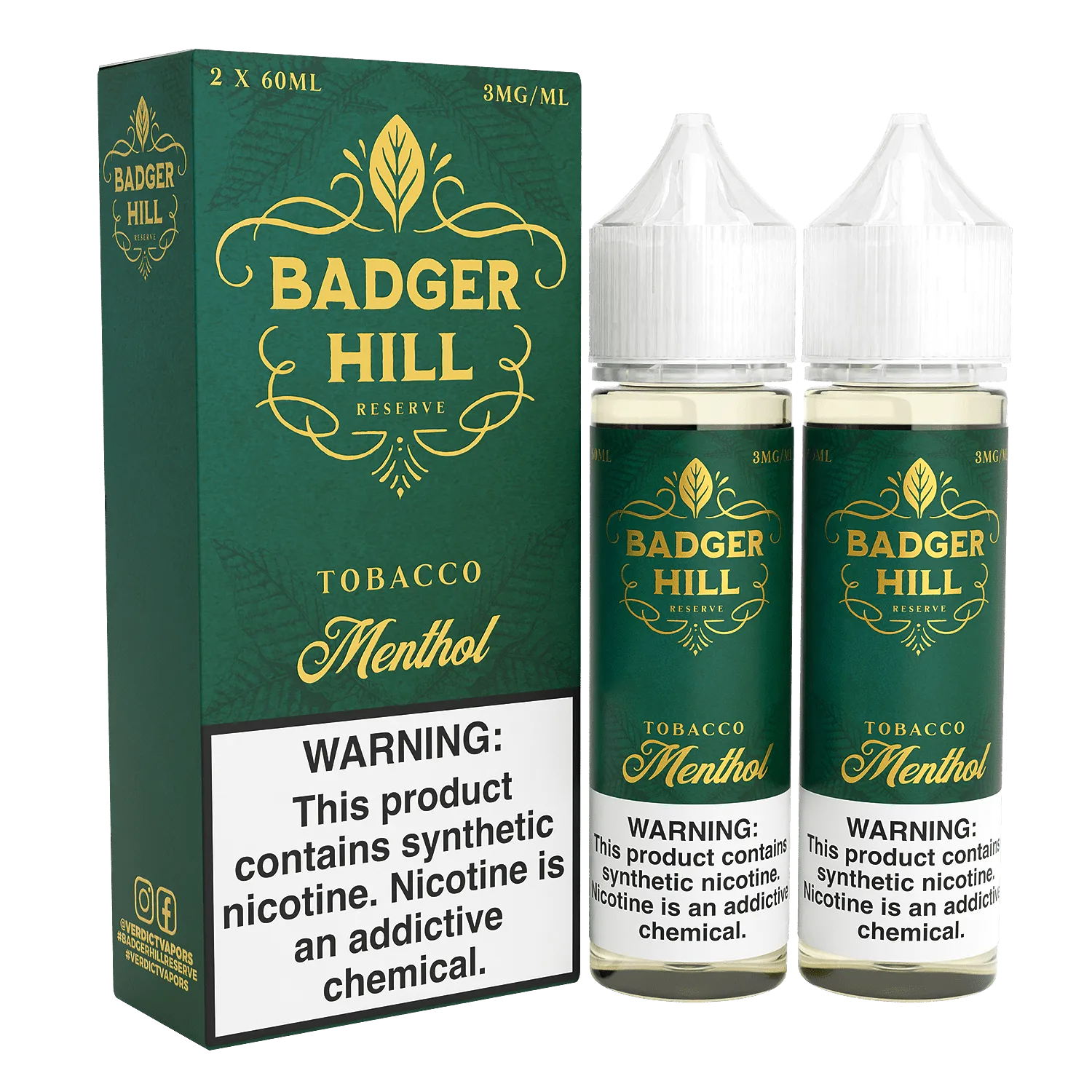 Menthol Tobacco by Badger Hill – 120mL