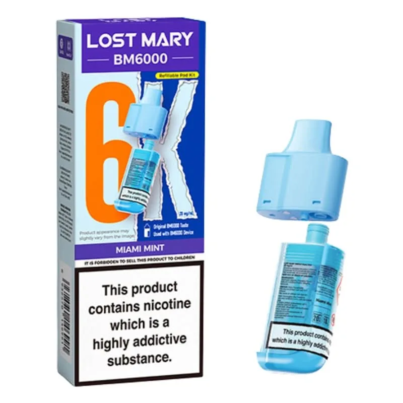 Miami Mint BM6000 Prefilled Pods by Lost Mary (2ml + 10ml)