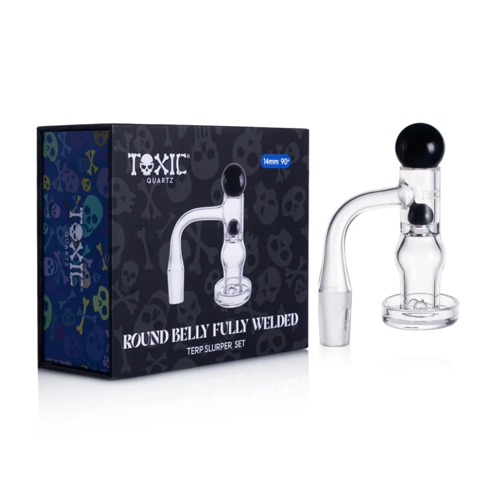MKGlass (Banger) TXQB2 Toxic Quartz 14MM 90° Round Belly Fully Welded Terp Slurper Set