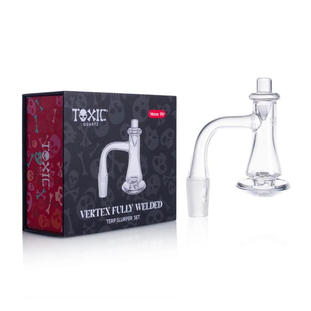 MKGlass (Banger) TXQB5 Toxic Quartz 14MM 90° Vertex Fully Welded Terp Slurper Set