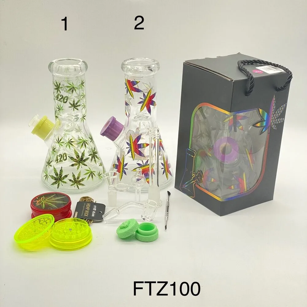 Non branded (Water Pipe) B95 All in One Hemp Design Beaker with Complete Kit