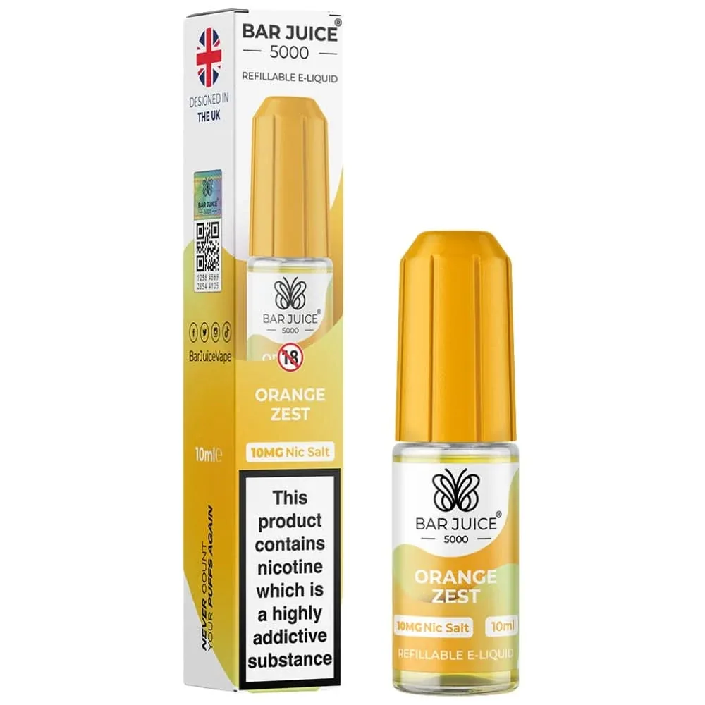 Orange Zest Nic Salt E-Liquid by Bar Juice 5000 (10ml)
