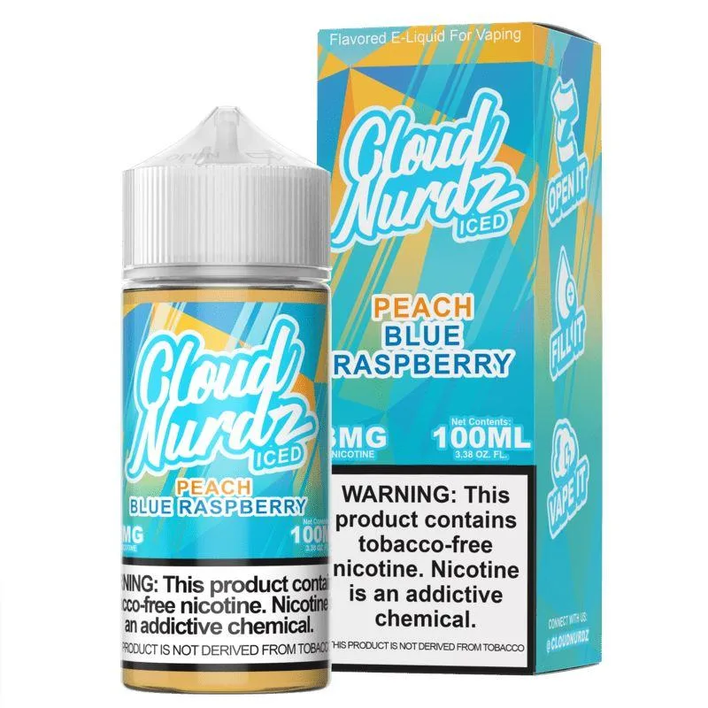 Peach Blue Razz Iced by Cloud Nurdz TFN 100mL