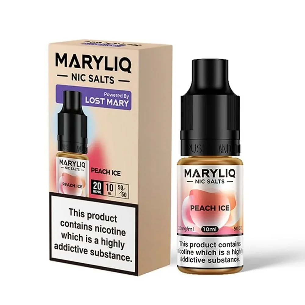 Peach Ice Nic Salt E-Liquid by Lost Mary Maryliq (10ml)