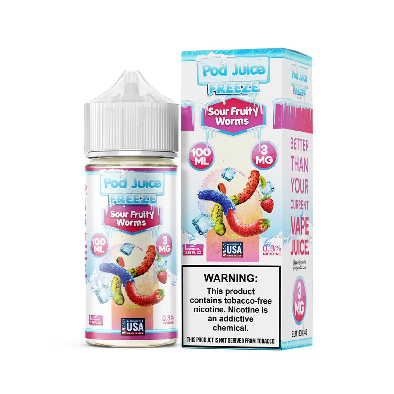 POD JUICE FREEZE- SOUR FRUITY WORMS 100ml