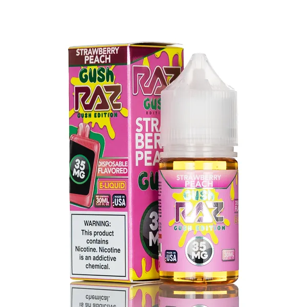 Pod Juice X RAZ Salt Nic – Strawberry Peach Gush – 30mL