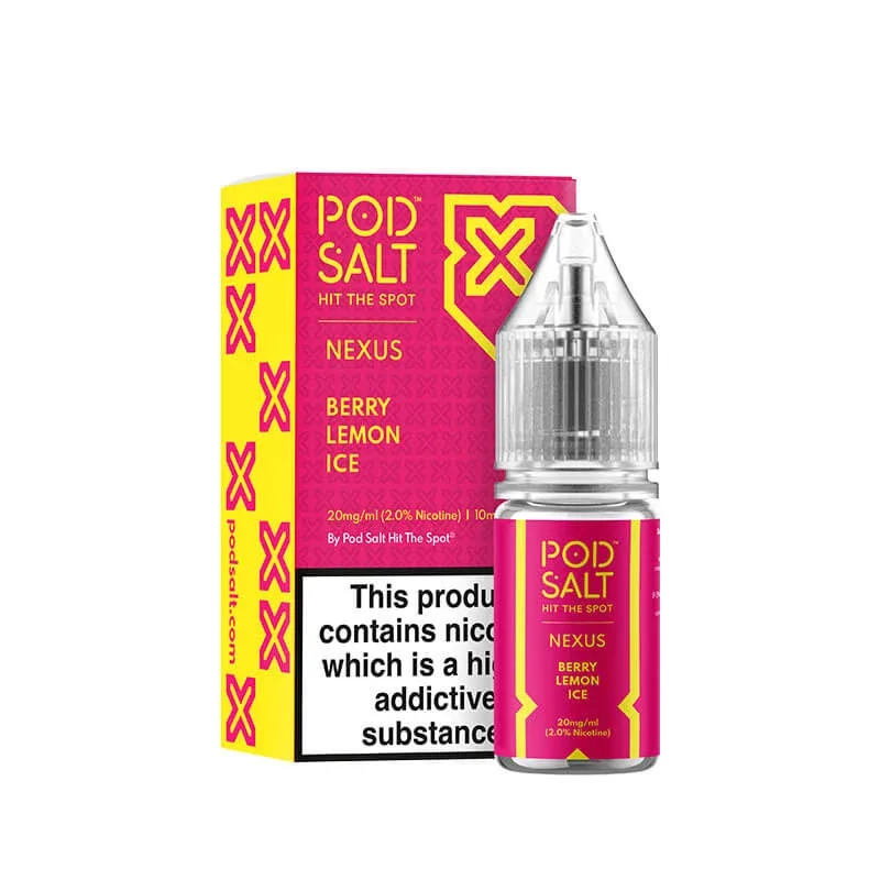 Pod Salt Nexus Berry Lemon Ice Nic Salt E-Liquid 10ml - Image 2