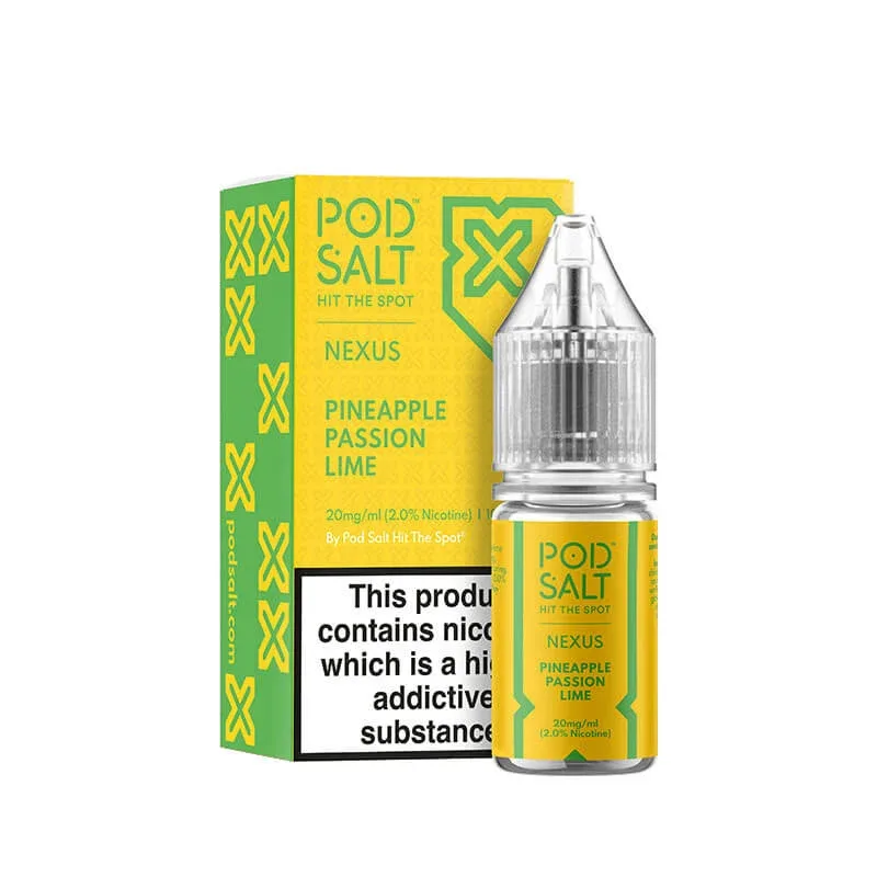 Pod Salt Nexus Pineapple Passion Lime Nic Salt E-Liquid 10ml - Image 2