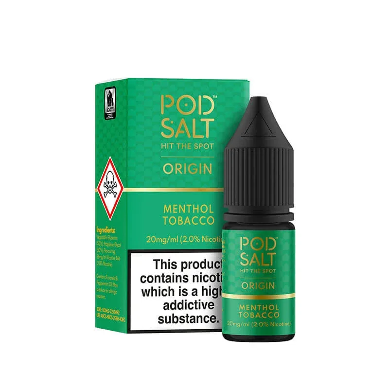 Pod Salt Origin Menthol Tobacco 10ml Nic Salt E-liquid - Image 2