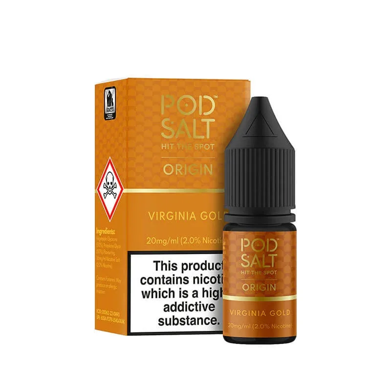 Pod Salt Origin Virginia Gold 10ml Nic Salt E-Liquid - Image 2