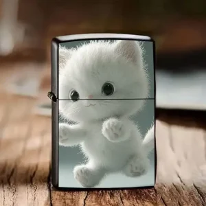 SHMMELZ Cute White Kitten Butane Lighter Case