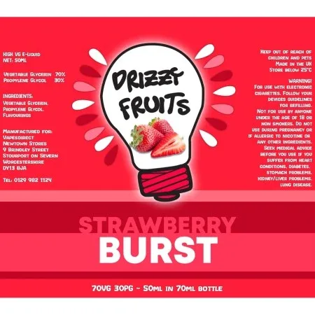 Drizzy Fruits 50ml Shortfill Strawberry Burst - Image 2
