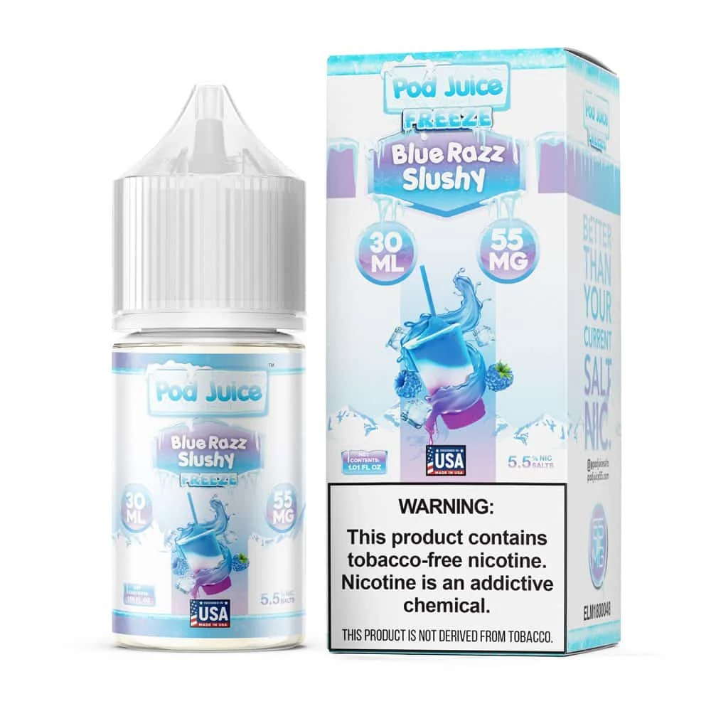 Blue Razz Slushy Freeze by Pod Juice Salt – 30mL
