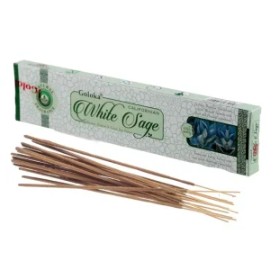 Goloka – White Sage 9″ Incense Sticks (15g)