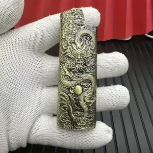 Dragon Pattern Embossed Zinc Alloy Lighter Case