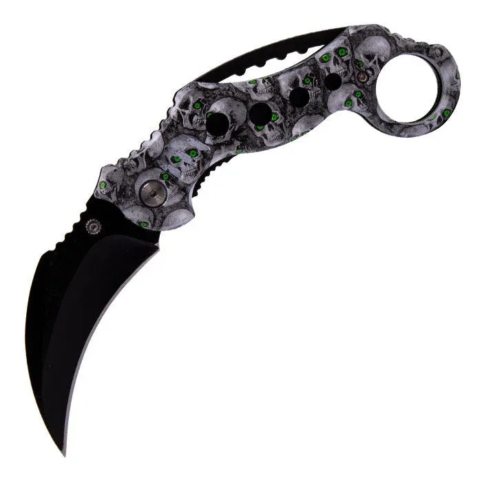 7" Wicked Skullstorm Folding Knife