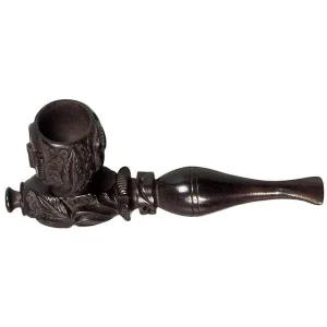 4" Club Tropicana Carved Wood Smoking Pipe