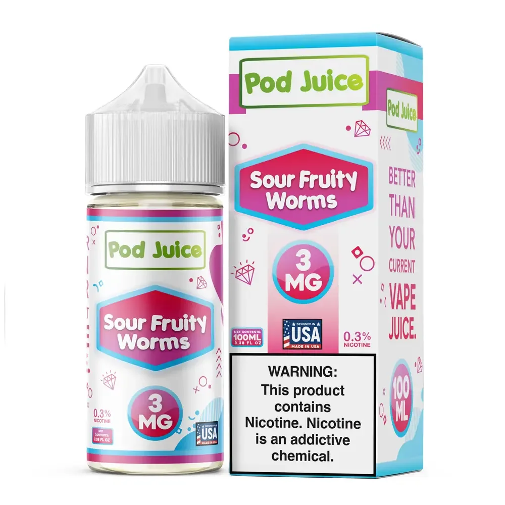 Sour Fruity Worms by Pod Juice – 100mL