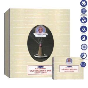 Satya - Californian White Sage Dhoop Cones (12 Cones, 1″)