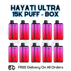 Watermelon Rainbow Hayati Pro Ultra 15K Puffs Box Of 10 - £85.99