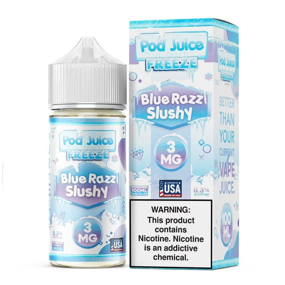 Blue Razz Slushy Freeze by Pod Juice – 100mL