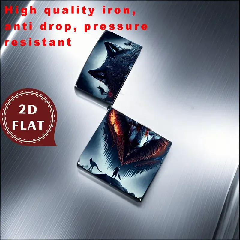 2D Flat Fantasy Wolf Mystical Design Lighter Shell - Image 2