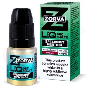 Spearmint Menthol Nic Salt E-Liquid by Zorva Liq