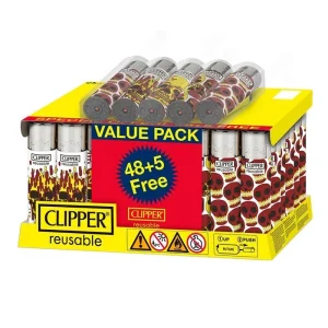 Clipper Lighter - Skull Fire