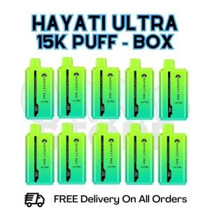 Lemon Mint Hayati Pro Ultra 15K Puffs Box Of 10 - £85.99