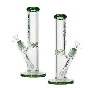 Johnny Green - 12″ 9mm Straight Tube w/ Grid Percolator Slide