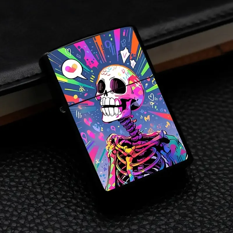 Colourful Skull Design Lighter Case - Image 2