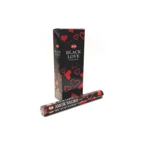 HEM Black Love 9″ Incense Sticks – Hex Box (20g)