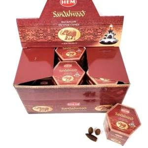 HEM Backflow Cones - Sandalwood Backflow Incense 40 Cones