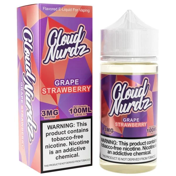 Cloud Nurdz Grape Strawberry E-Liquid - (100 mL)