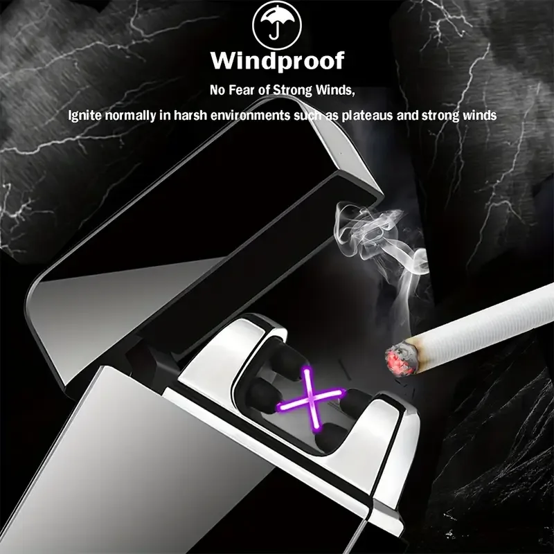 Windproof USB Rechargeable Flameless Smart Lighter - Image 2