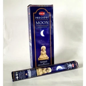 HEM Precious Moon 9″ Incense Sticks – Hex Box (20g)
