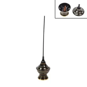 ZenN - Brass Black & Golden Mini Incense Burner (Stick/Cone)