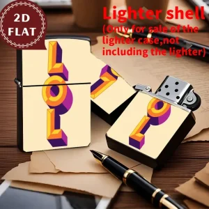 2D Retro "LOL" Geometric Lettering Lighter Shell