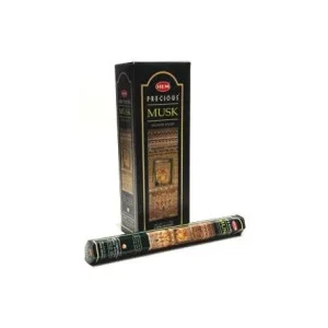 HEM Precious Musk 9″ Incense Sticks – Hex Box (20g)