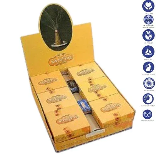 Satya - Super Sandal Dhoop Cones (12 Cones, 1″)