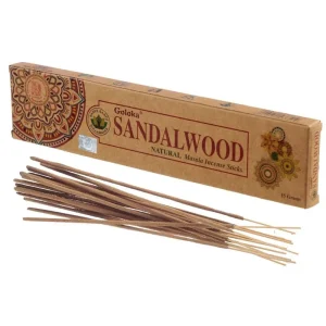 Goloka Organika – Sandalwood 9″ Incense Sticks (15g)