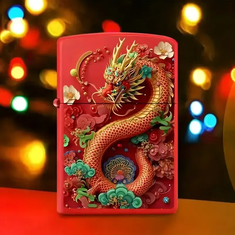 Stylish Red Painted Metal Lighter Case
