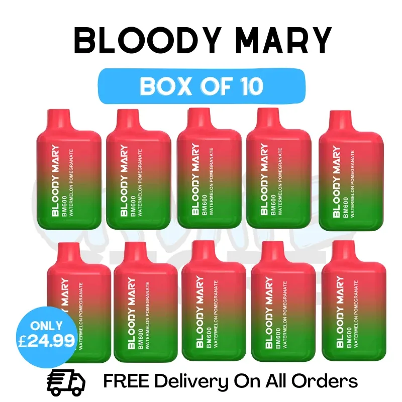 Bloody Mary 600 Puff Watermelon Pomegranate Pack Of 10